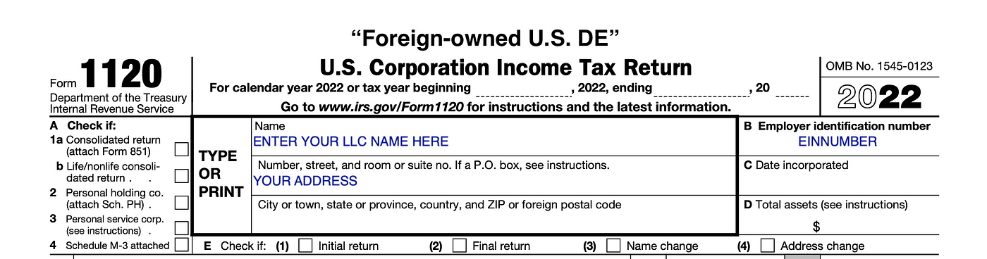 Form 1120 US LLC