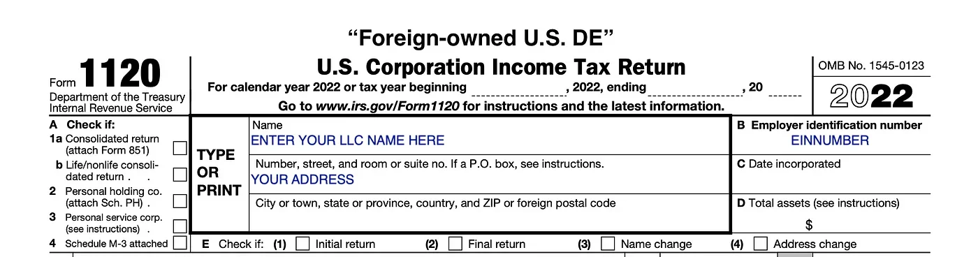 Form 1120 US LLC
